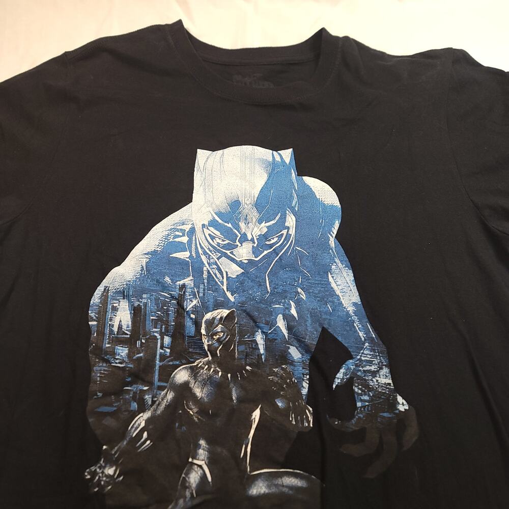 Marvel Black Panther Graphic Casual T Shirt Adult Mens Size Medium M Black